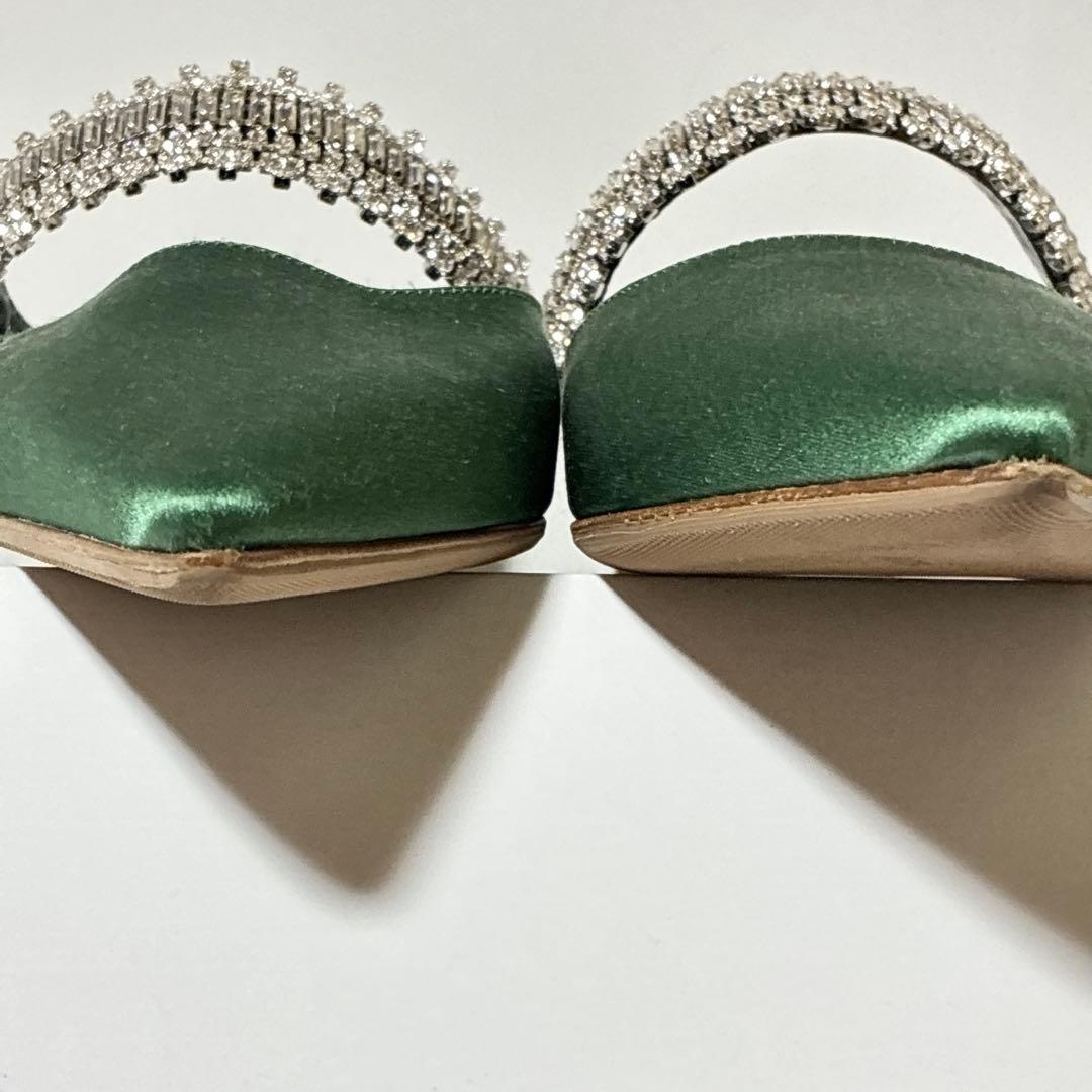 MANOLOBLAHNIK マノロブラニク クリスタル フラット パンプス 37