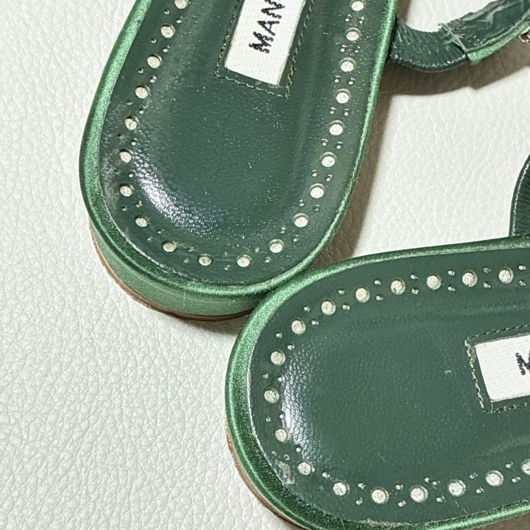 MANOLOBLAHNIK マノロブラニク クリスタル フラット パンプス 37