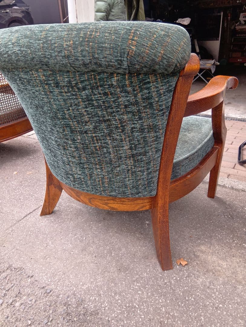 レトロな緑色の椅子　三越家具