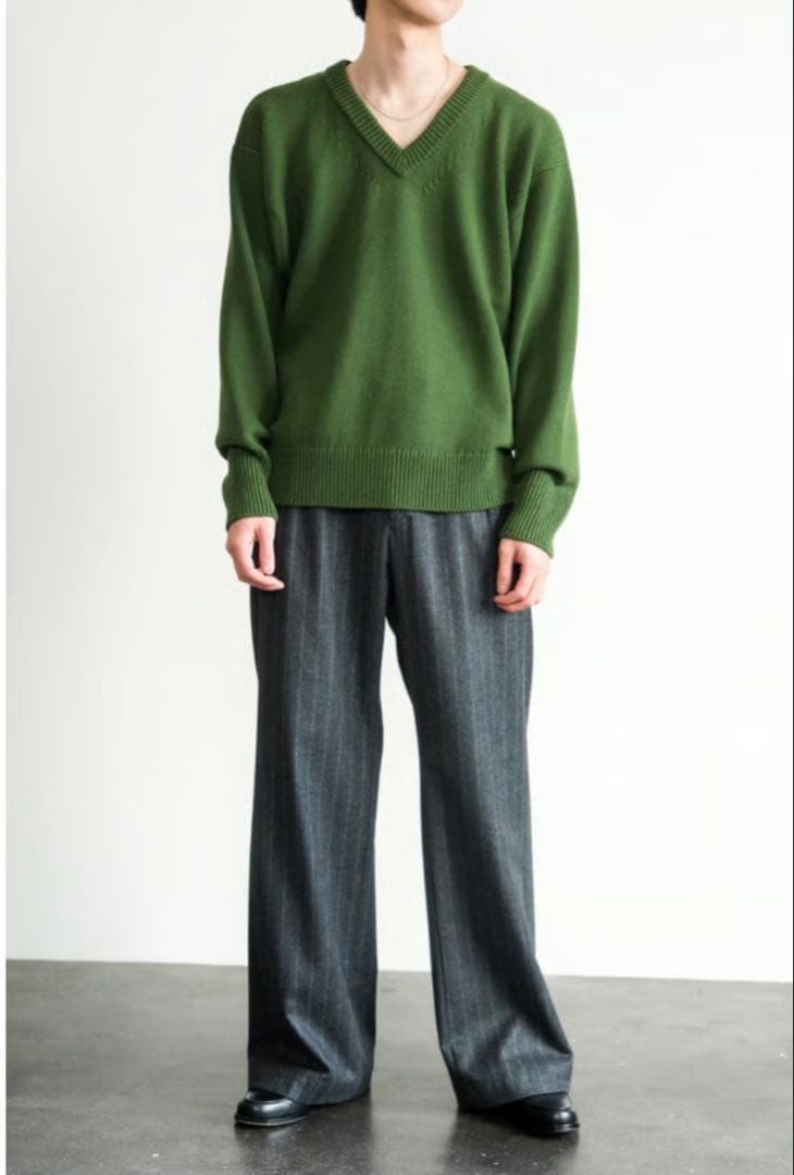 トップス Olde H & Daughter TWIST WOOL V NECK P/O