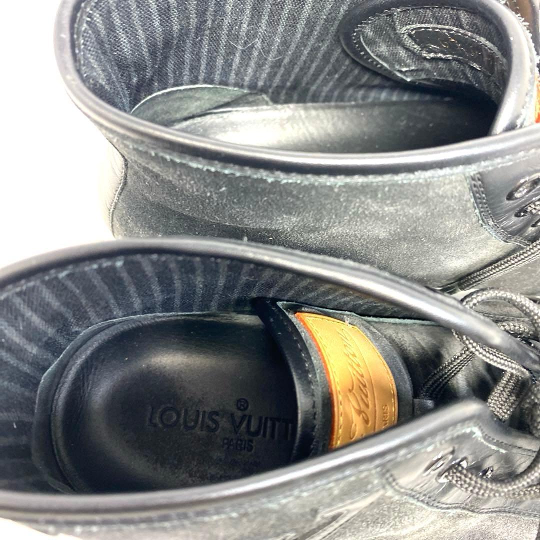 ルイヴィトン　サイズ表記「6」26センチ程度　ブラックレザースニーカー　メンズ