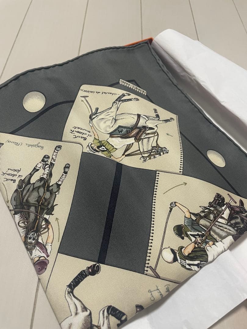 HERMES シルクスカーフ 馬術デザイン