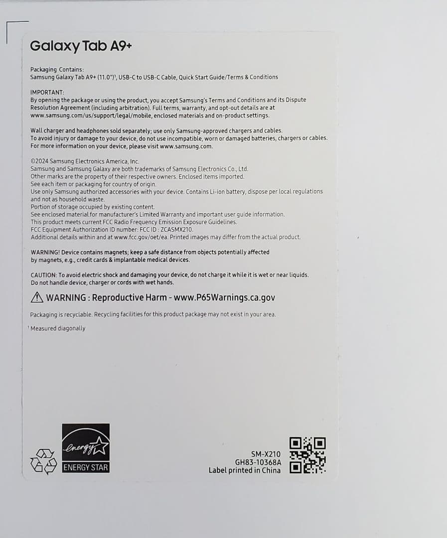 Samsung Galaxy Tab A9+ 64GB SDカード付き