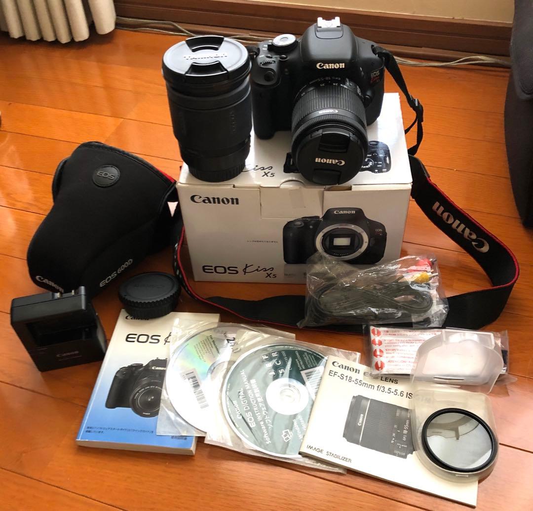 Canon EOS Kiss X5 デジタル一眼レフ レンズ2本、偏光フィルタ付