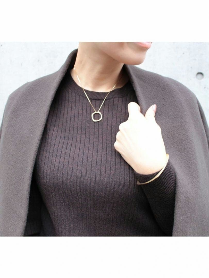 Deuxieme Classe　リブ　ニット　プルオーバー　ブラウン