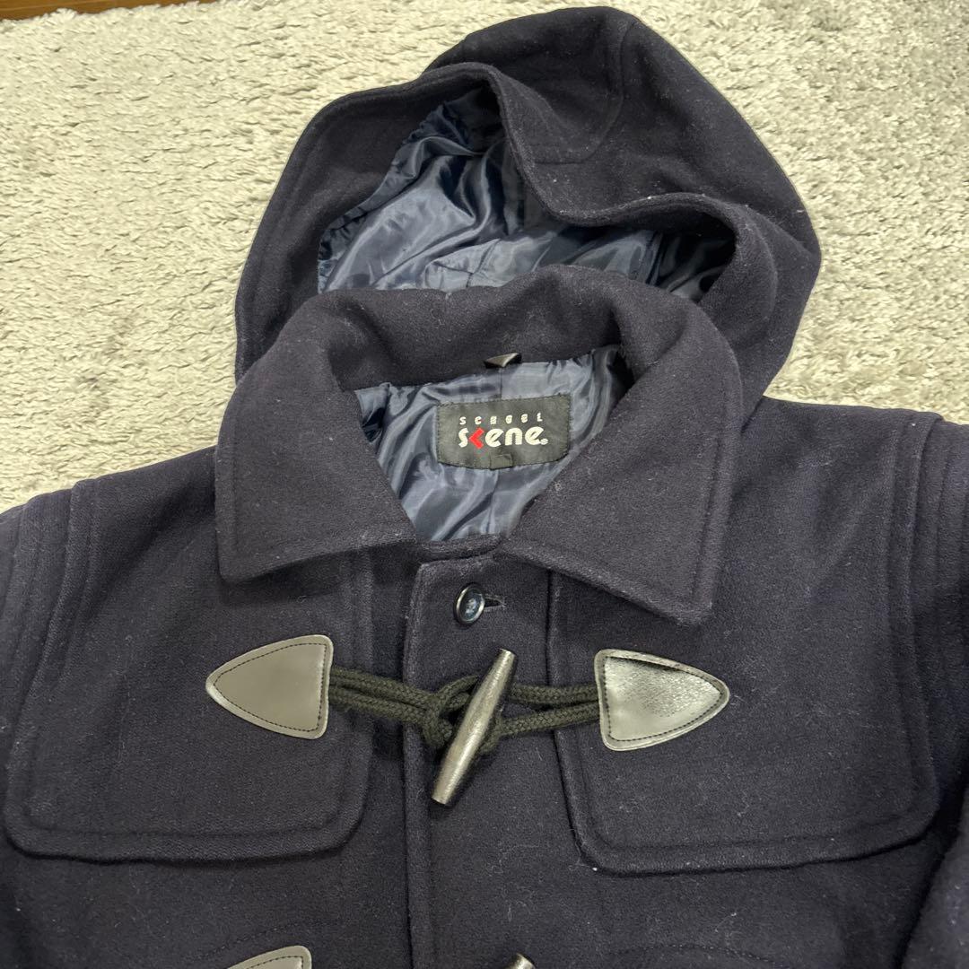 ネイビー ダッフルコート フード付き　Ｍ