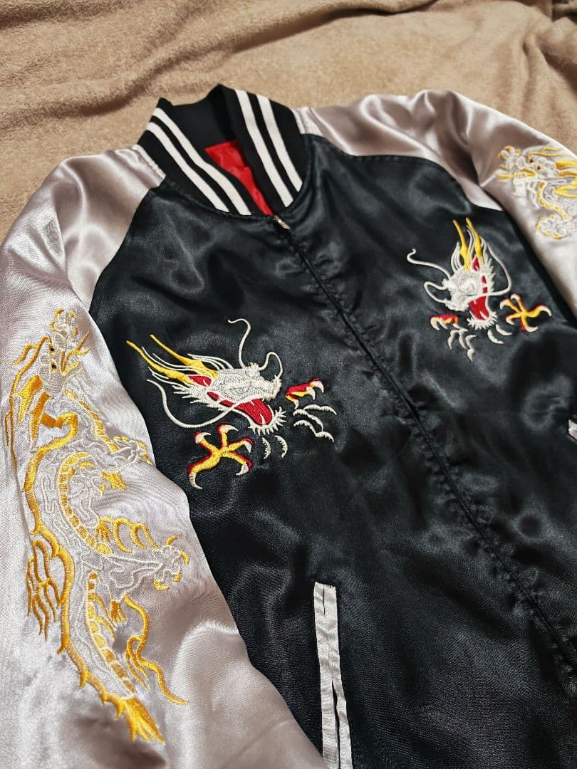 90S YOKOSUKA 日本 限定 スカジャン 鷲龍　サテン vintage