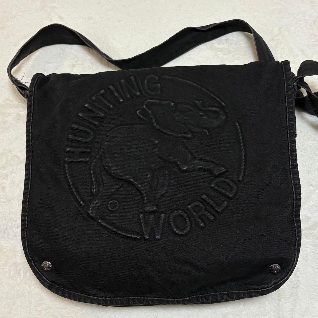 ハンティングワールド メッセンジャーバッグ ロゴ A4 A3デニム