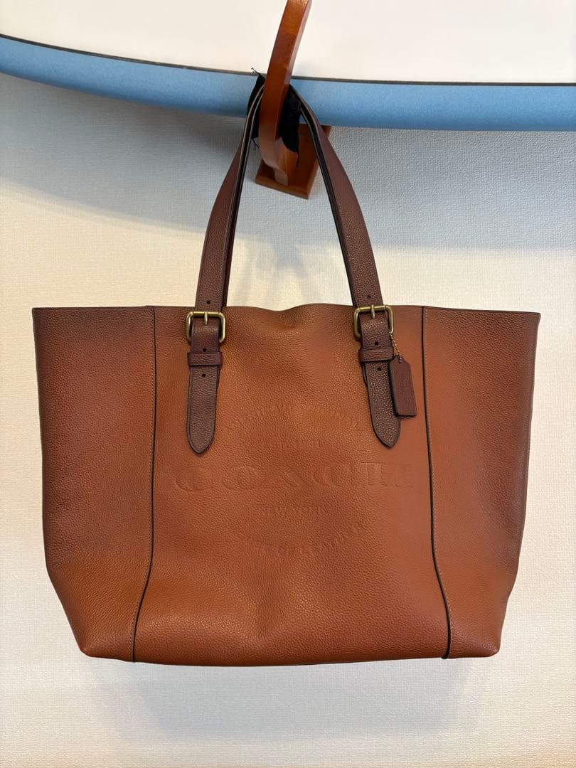 COACH ブラウンレザートートバッグ