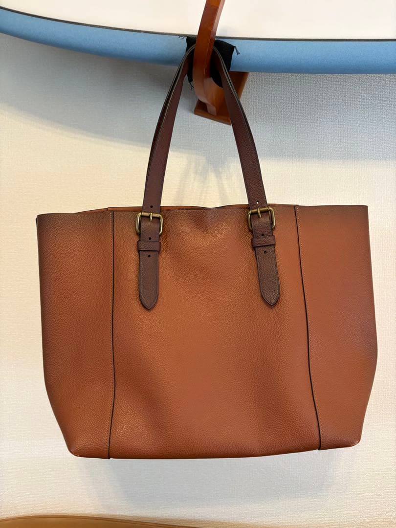 COACH ブラウンレザートートバッグ