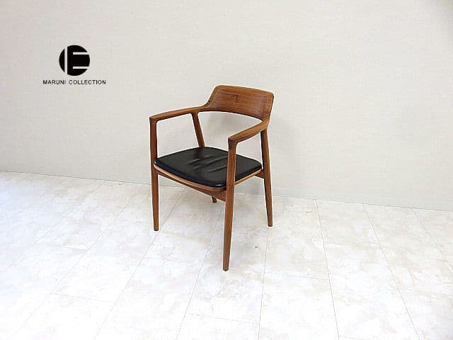 Y*o様 マルニ木工「ヒロシマ」 　ウォールナット無垢材/本革シートアームチェア