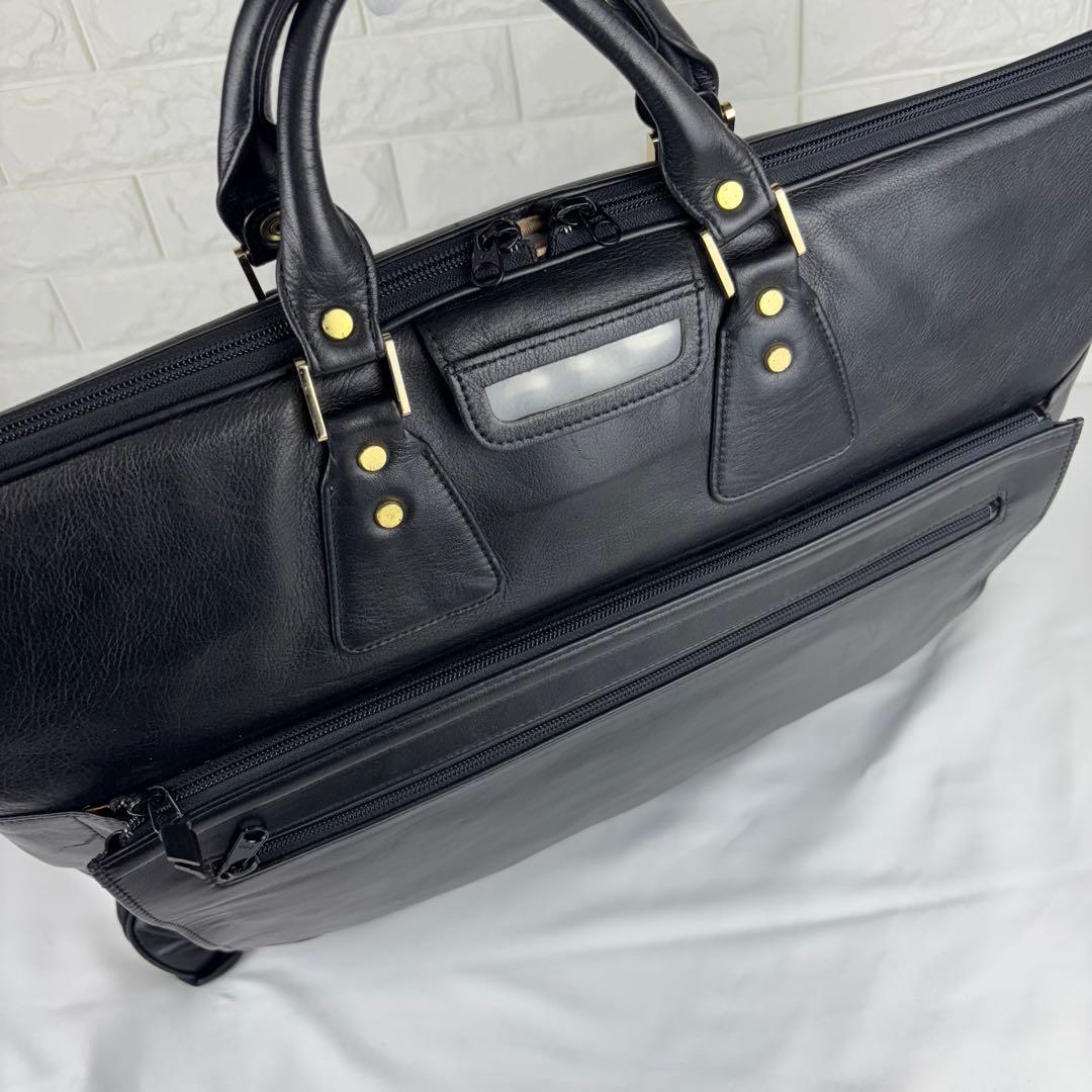 ✨美品✨ PORTER 牛革 レザー ガーメントバッグ ブラック