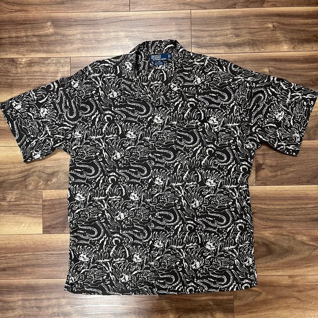 美品 90s ラルフローレン CLAYTON L 開襟 オープンカラー シャツ