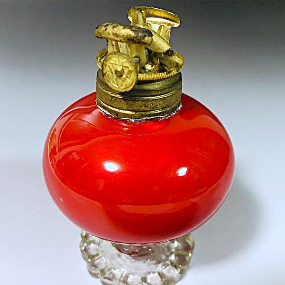 明治時代 豆ランプ 赤染め 鬼灯タンク 戦前 検索用 ペロペロ 金平糖 古ガラス