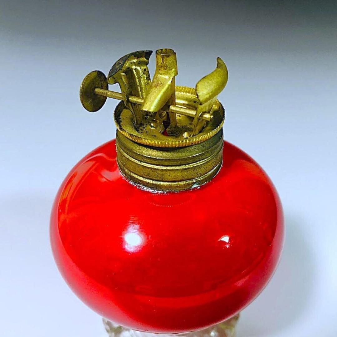 明治時代 豆ランプ 赤染め 鬼灯タンク 戦前 検索用 ペロペロ 金平糖 古ガラス