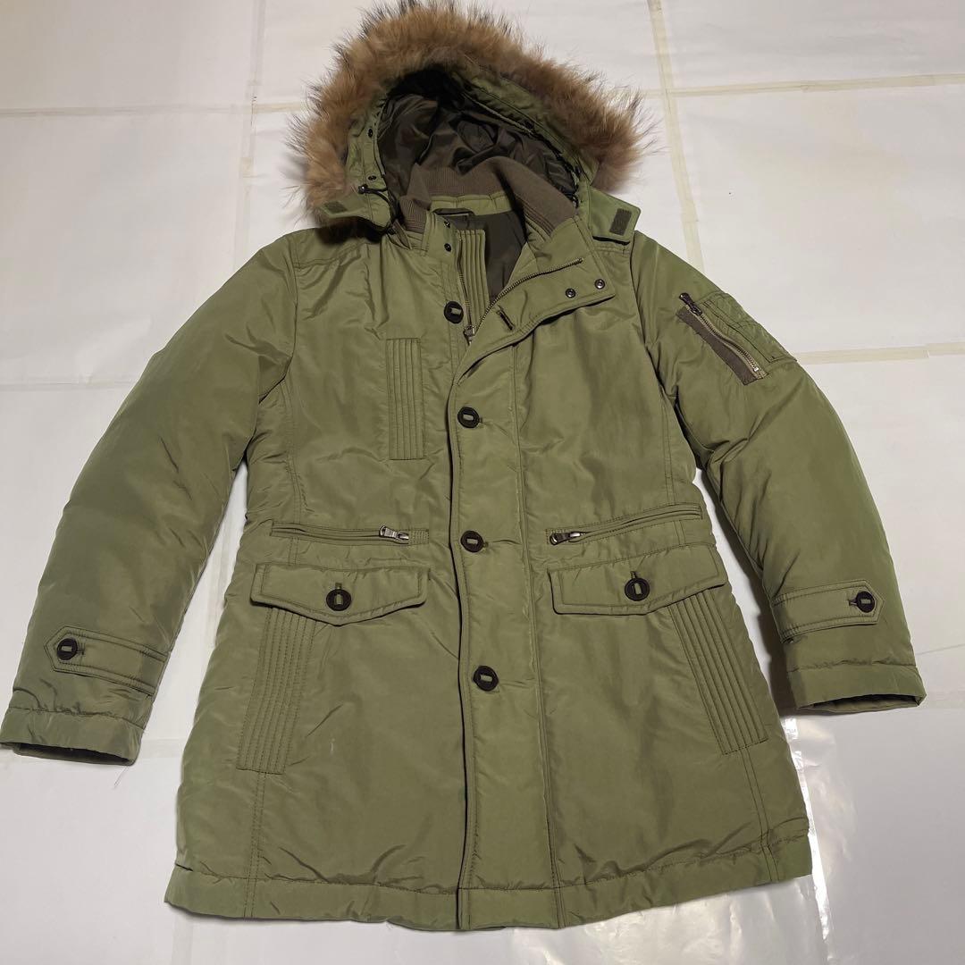JOSEPH HOMME ファー付き ライトグリーン ダウンコート サイズ48
