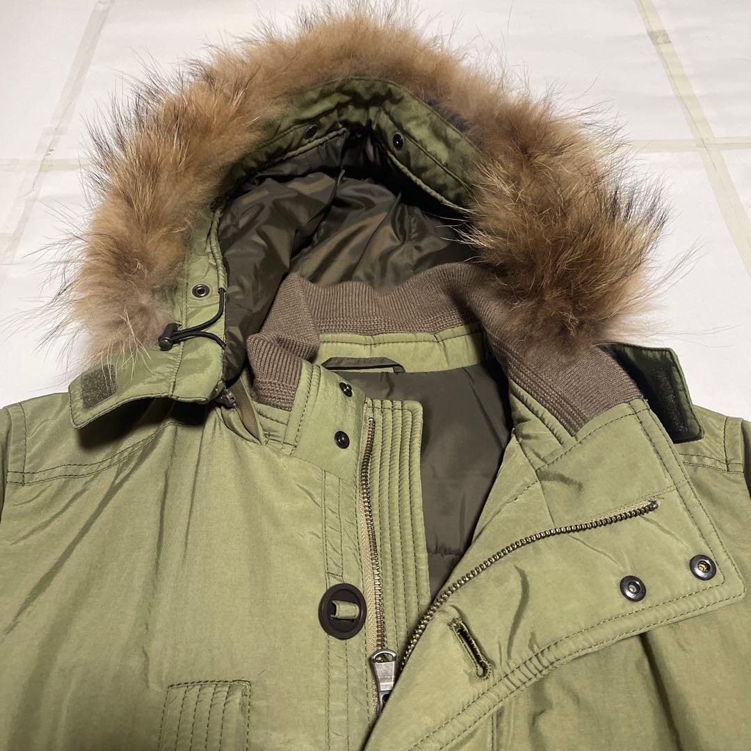 JOSEPH HOMME ファー付き ライトグリーン ダウンコート サイズ48