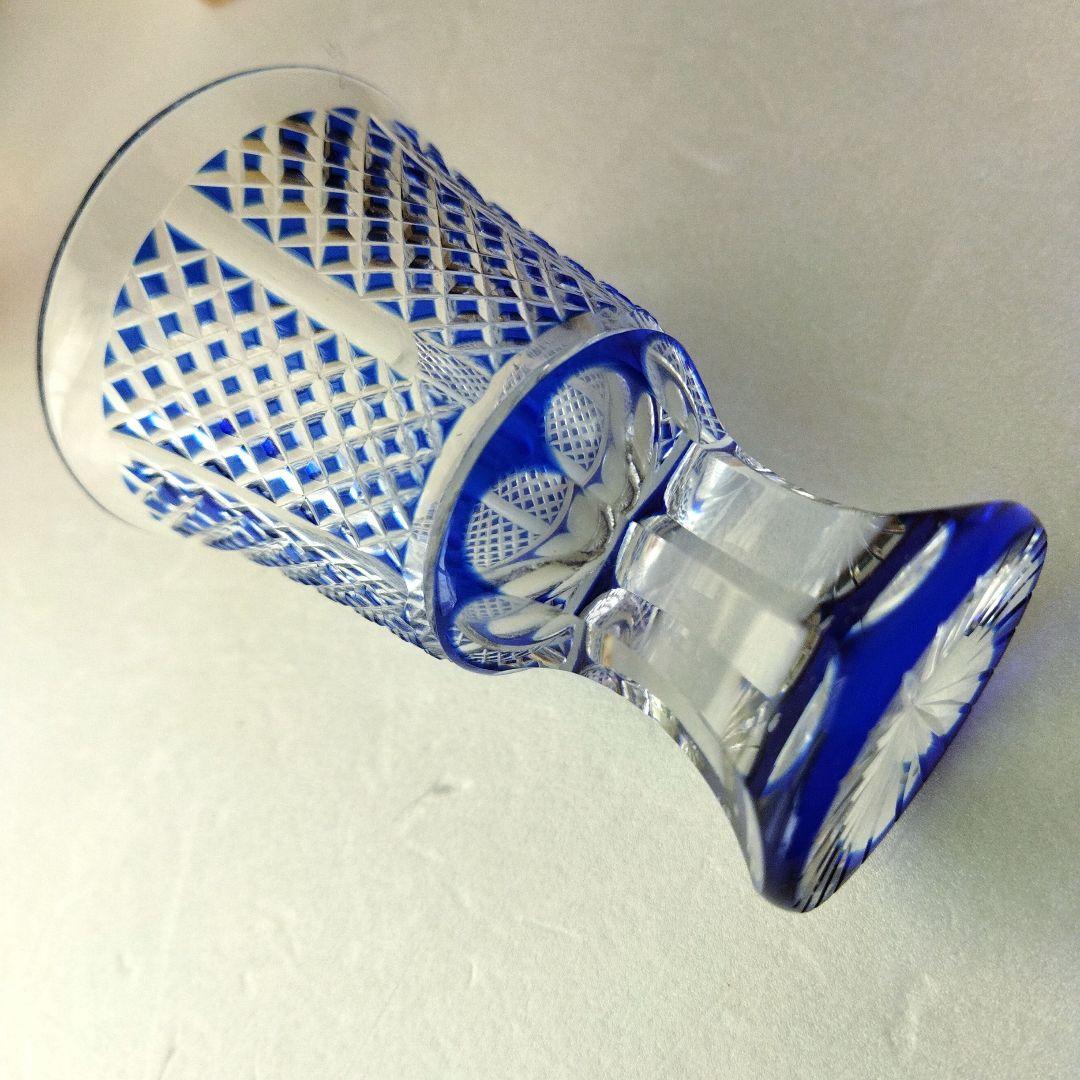 ミ*メ様 【未使用　長期保管品】復元薩摩切子　金継　脚付杯　色被せ切子　紗綾高杯