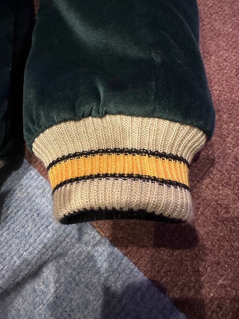 テーラー東洋　スカジャン 緑色 別珍　イーグル