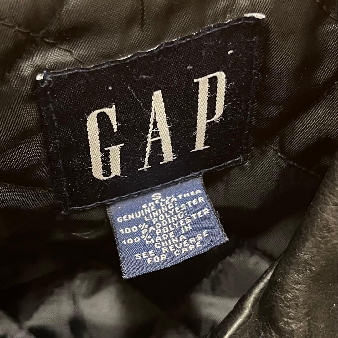 OLD GAP Sサイズ レザー ジャケット ブルゾン アルミジップ 90s