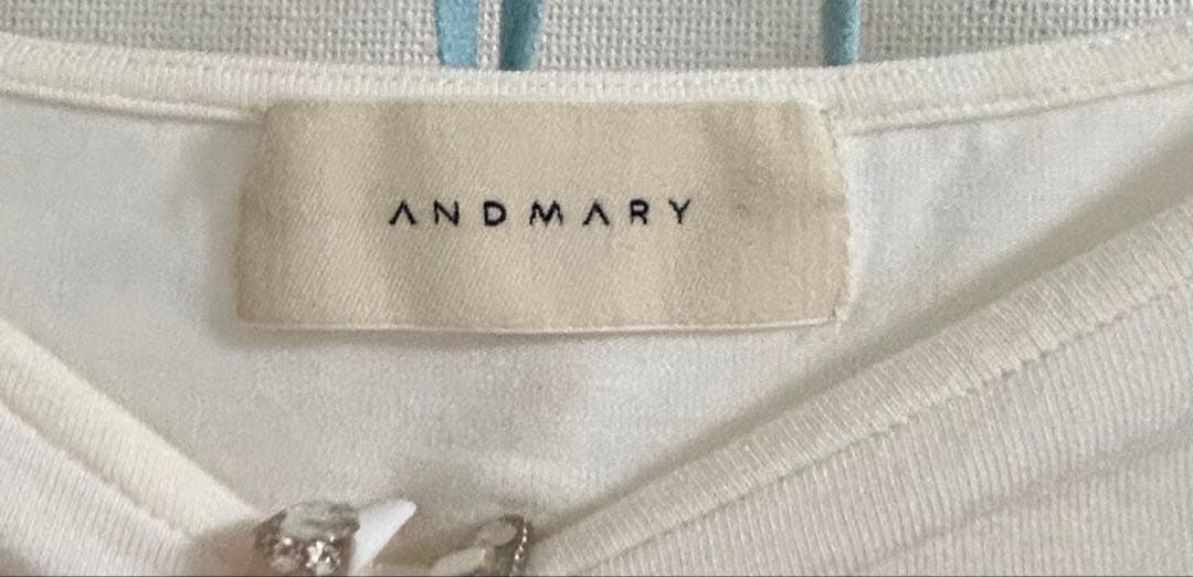 トップス andmary Mary sheer logo tops ivory