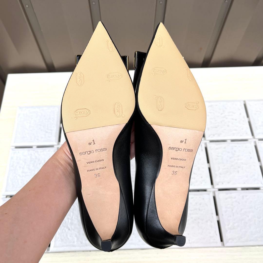 新品 36 Sergio rossi sr1 パンプス 黒　 A78952　23