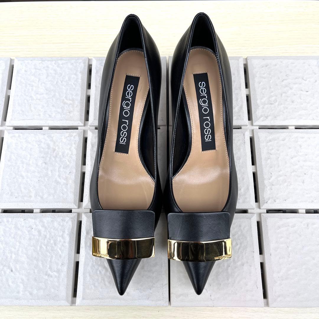 新品 36 Sergio rossi sr1 パンプス 黒　 A78952　23