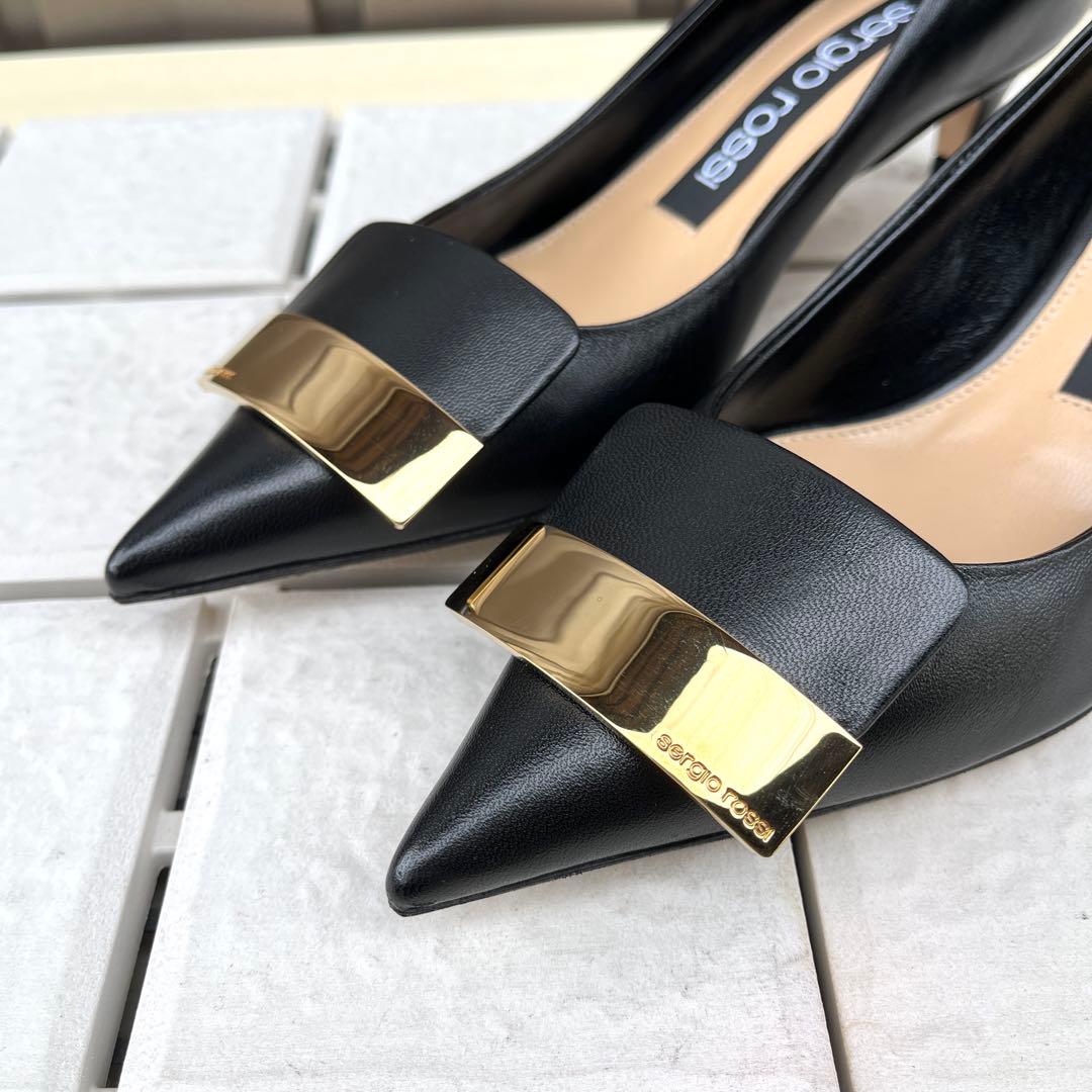 新品 36 Sergio rossi sr1 パンプス 黒　 A78952　23