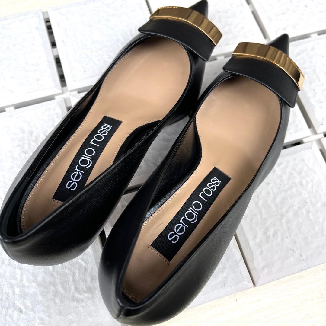 新品 36 Sergio rossi sr1 パンプス 黒　 A78952　23