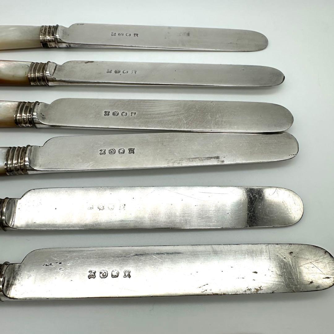 英国製/白蝶貝 マザーオブパール フルーツナイフ＆フォーク 24本 木箱入