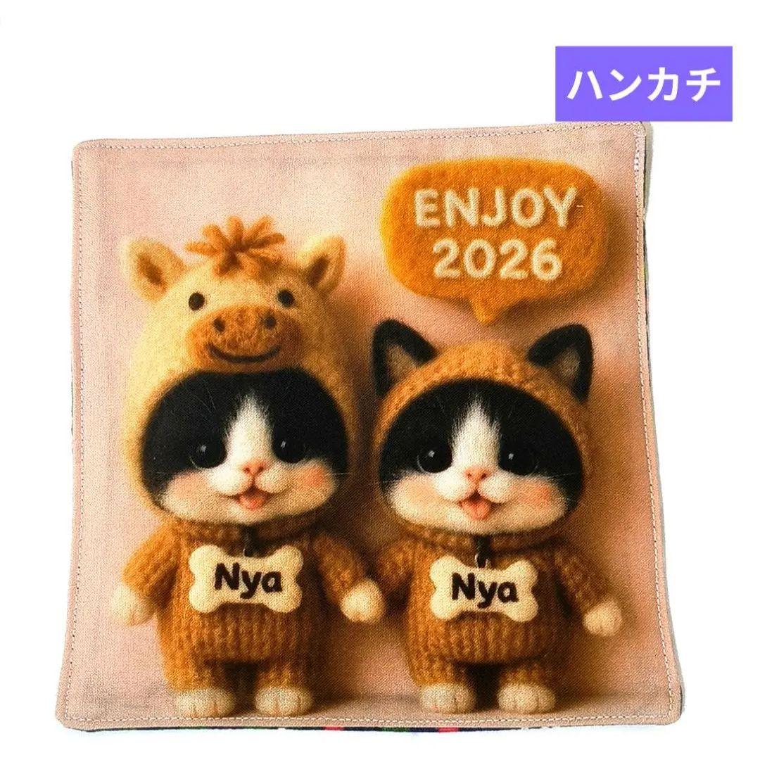 La luna様】ハンドメイドオーダー★男女猫兎★大容量フラットトートバッグ3点