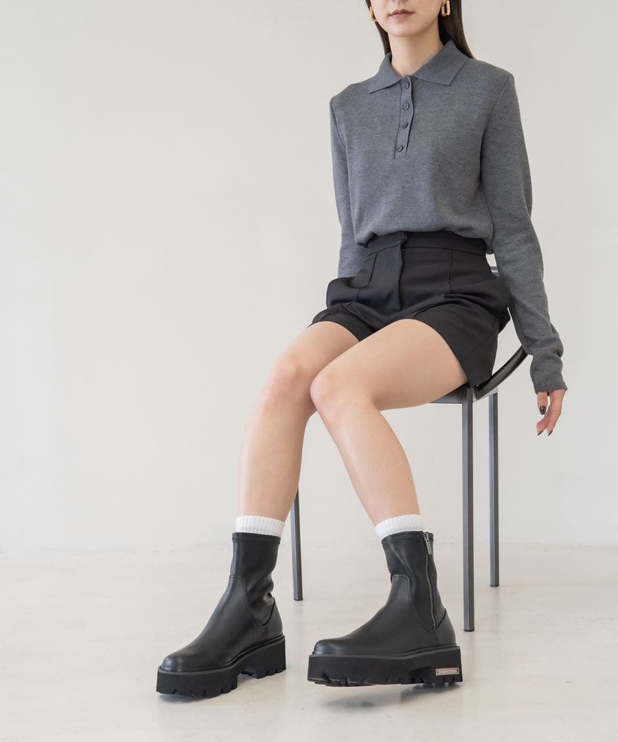 【新品】CHARLES & KEITH サイドジップ アンクルブーツ