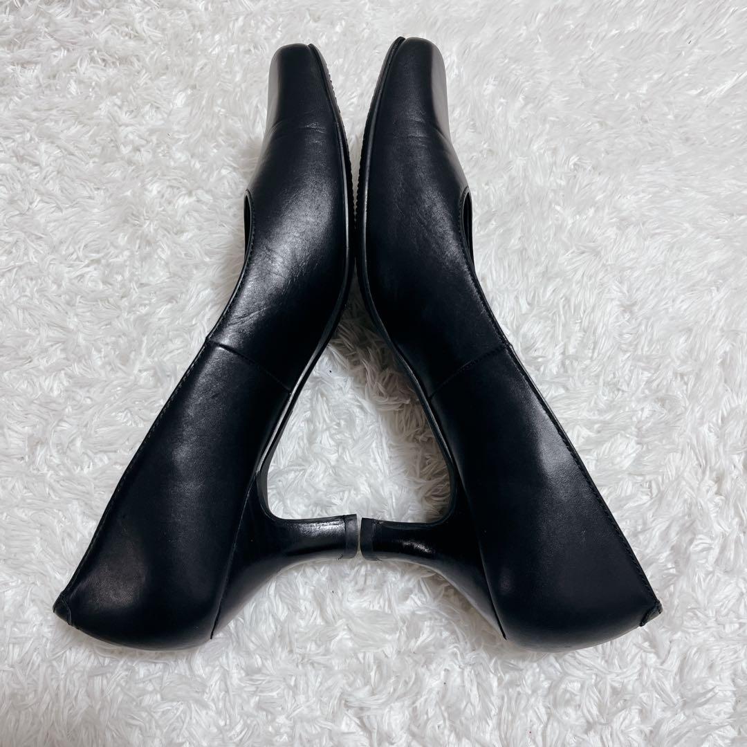 未使用✨REGAL スクエアパンプス レザー　定番　シンプル　黒　24.5