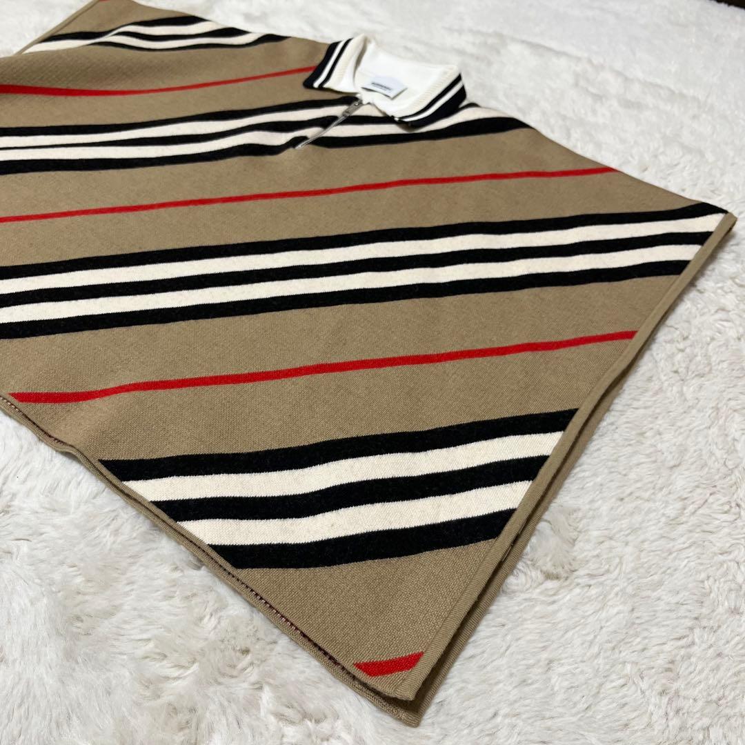 美品　現行　BURBERRY ポンチョ　ケープ　ニット　ノバカラー　キッズ　L