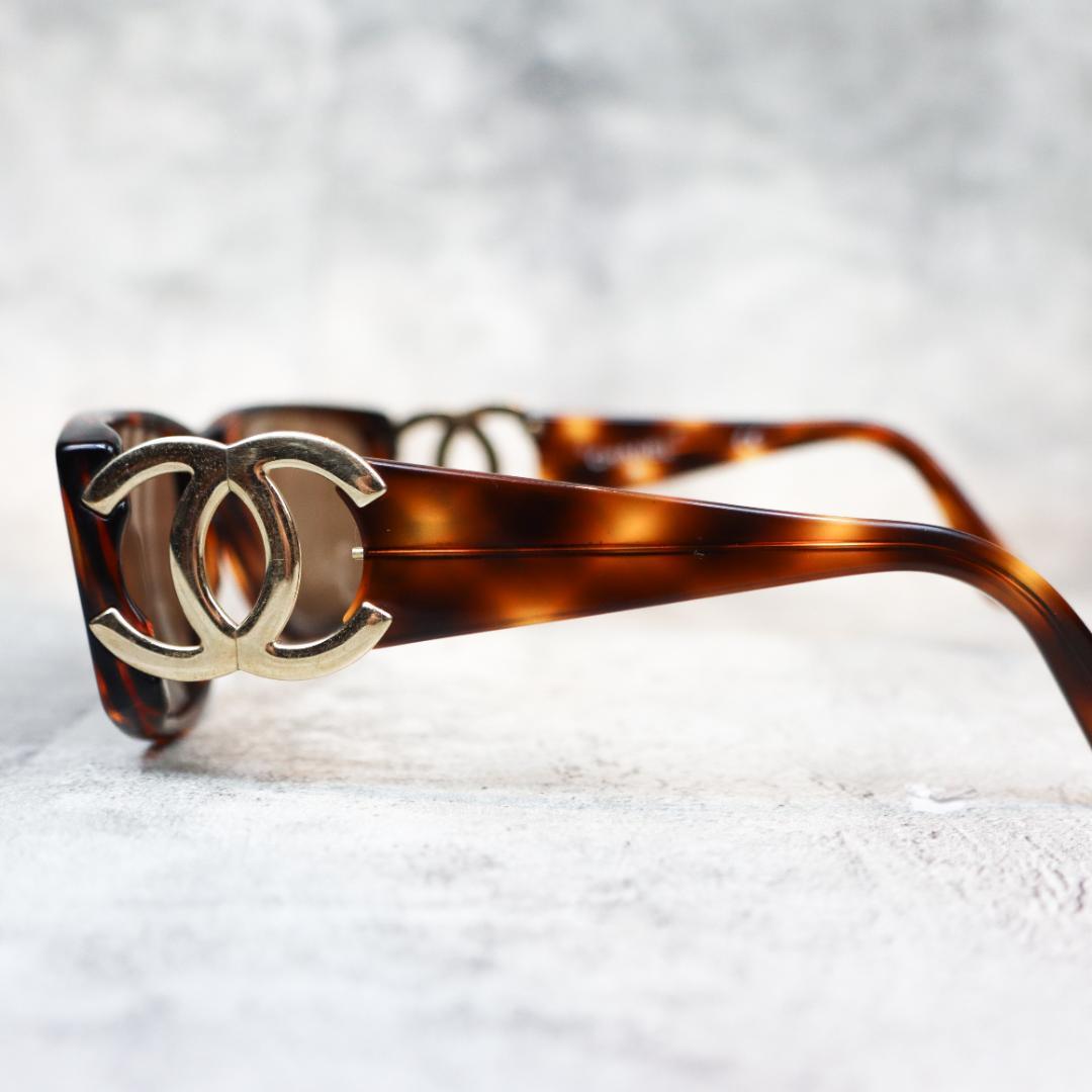CHANEL シャネル CCロゴ サングラス べっ甲 ブラウン レディース
