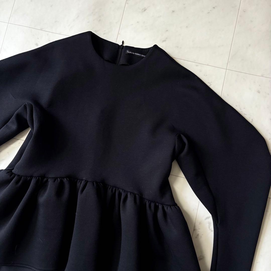 未使用近い ツルバイマリコオイカワ 洗える キリル フリル ペプラムトップス F