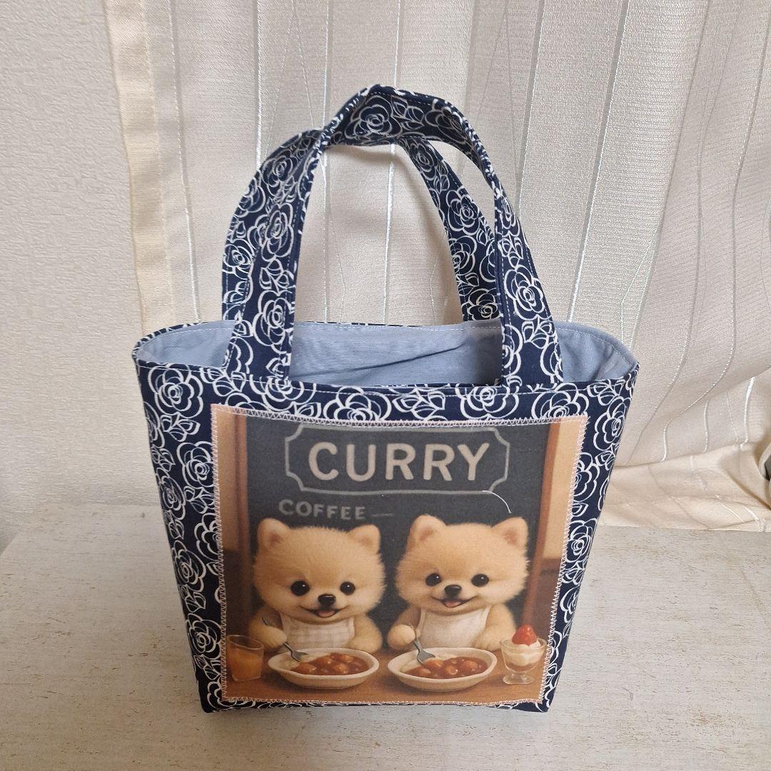 激レアポメラニアンパネル生地　ハンドメイド　ミニバック