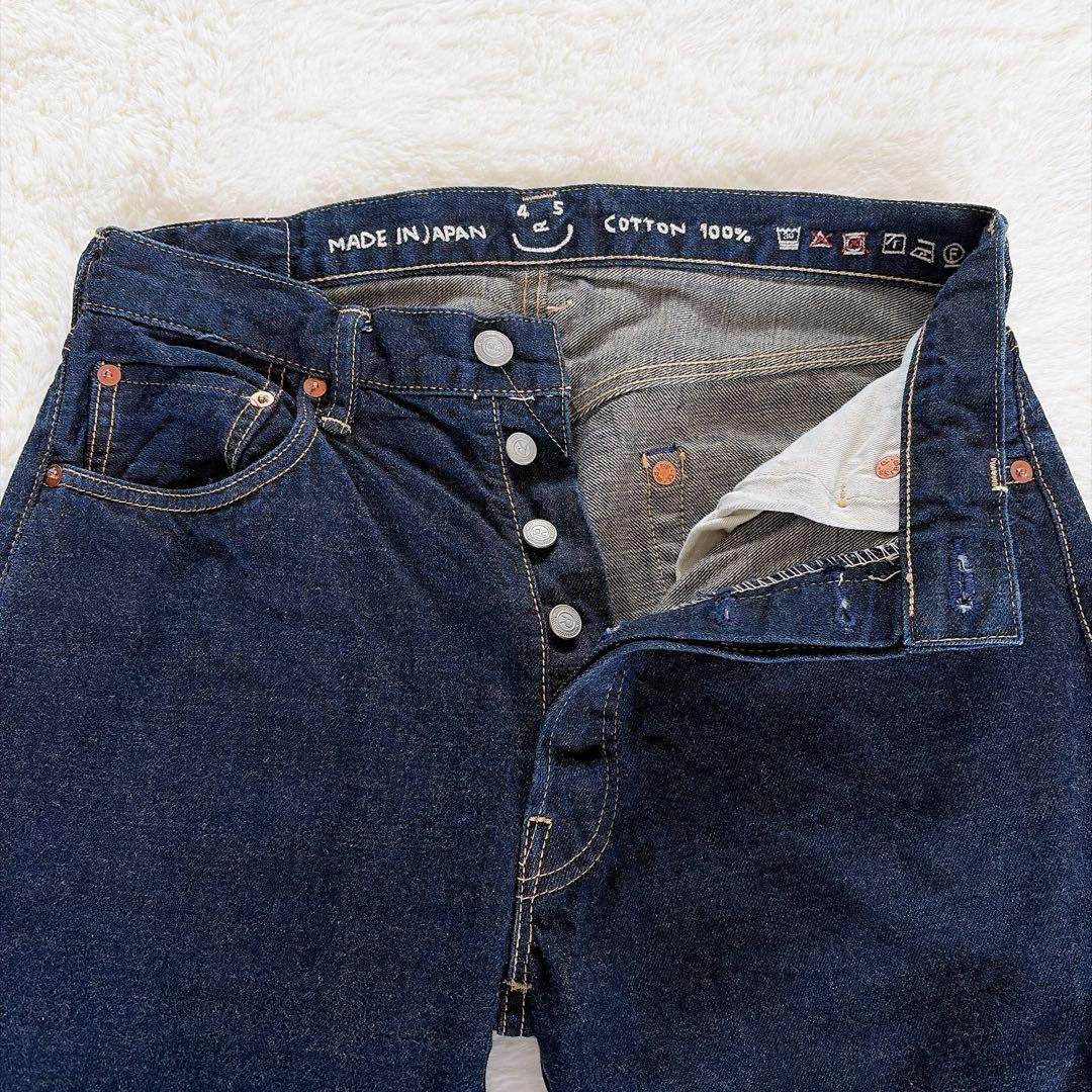美品【45R】再び6.5空比古比女 デニムパンツ セルビッジ ボタンフライ 30