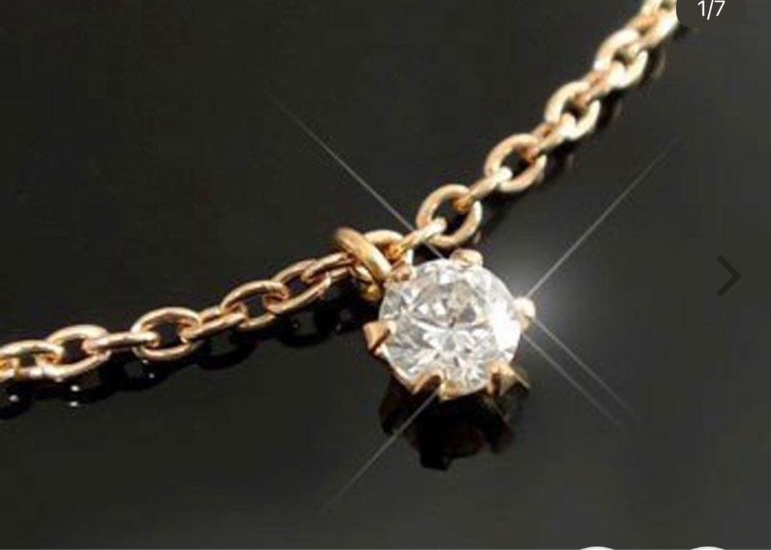 18金 アンクレット メンズ ダイヤモンド 一粒 ゴールド ピンクゴールドk18