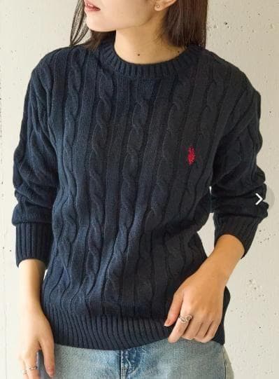 【極美品】POLO RALPH LAUREN ケーブルセーター ポニー刺繍