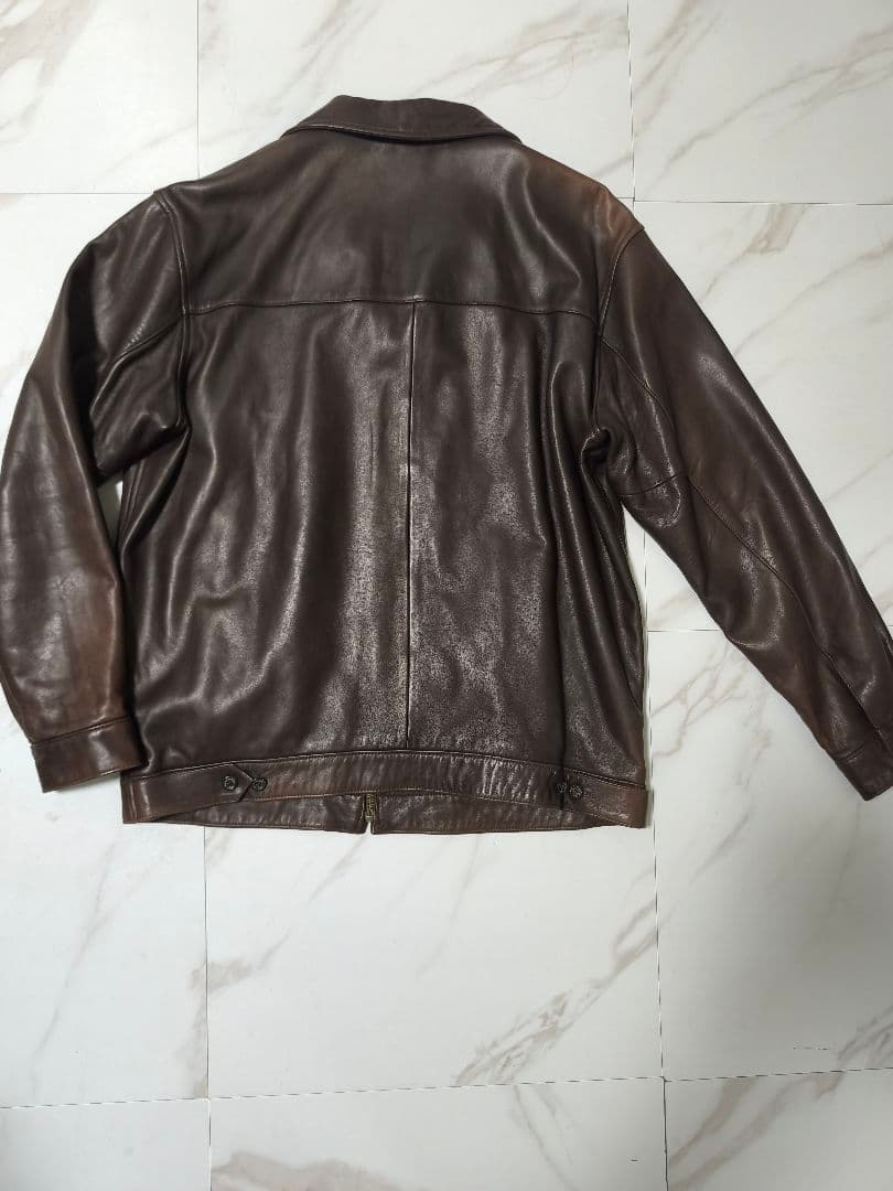 90s ポロラルフローレン スウィングトップ ラムレザー 羊革 M ジャケット