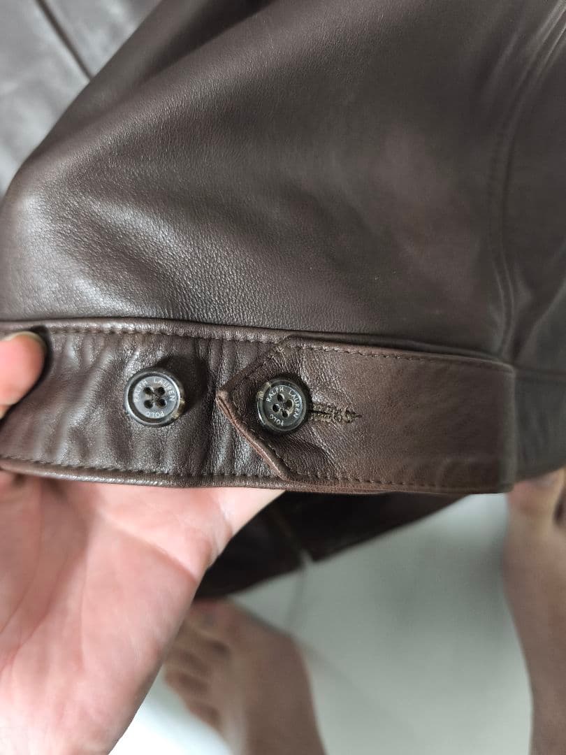 90s ポロラルフローレン スウィングトップ ラムレザー 羊革 M ジャケット