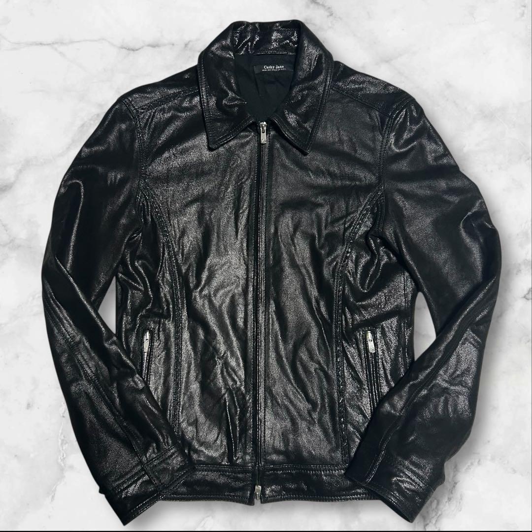 Moore様　美品】 Cathy Jane シュリンク加工やぎ革レザージャ