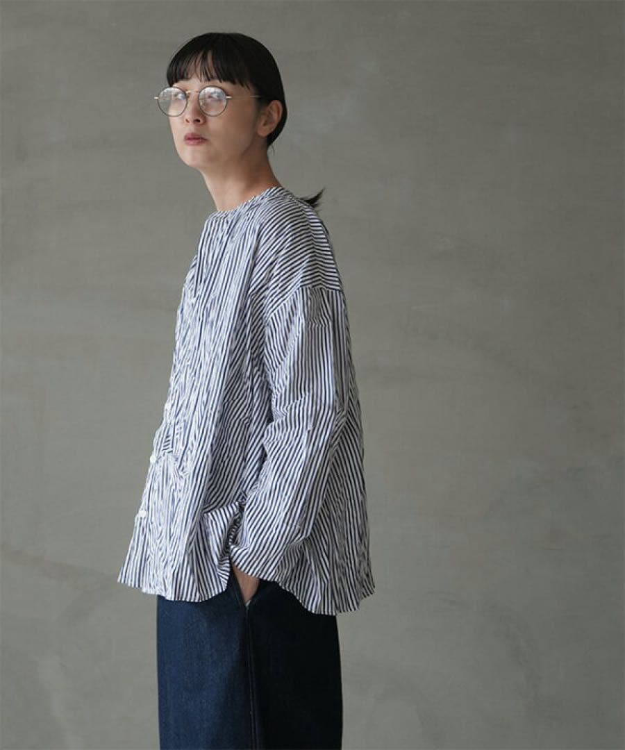 grin ストライプ 長袖シャツ