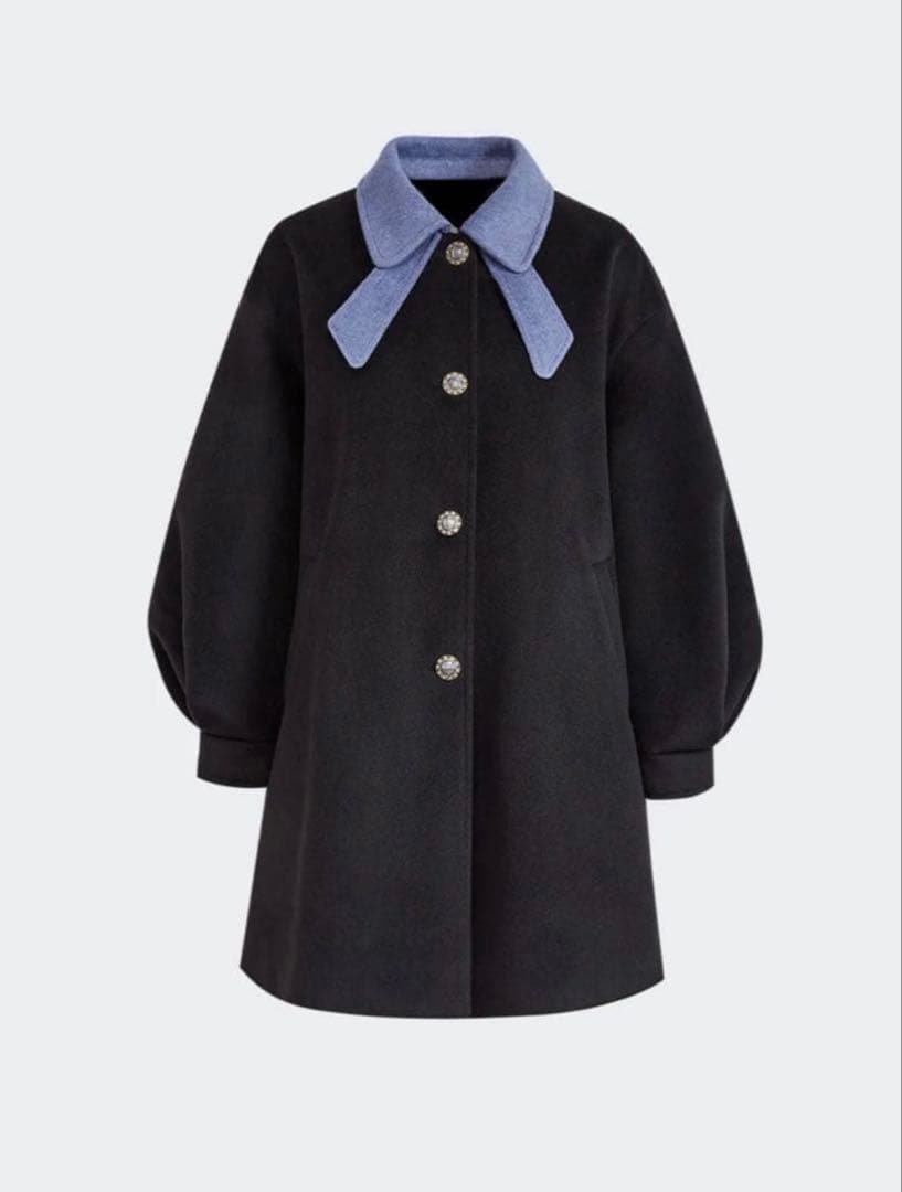 リボンカラーコート Sサイズ シンプル 綺麗 イイ女 冬アウター