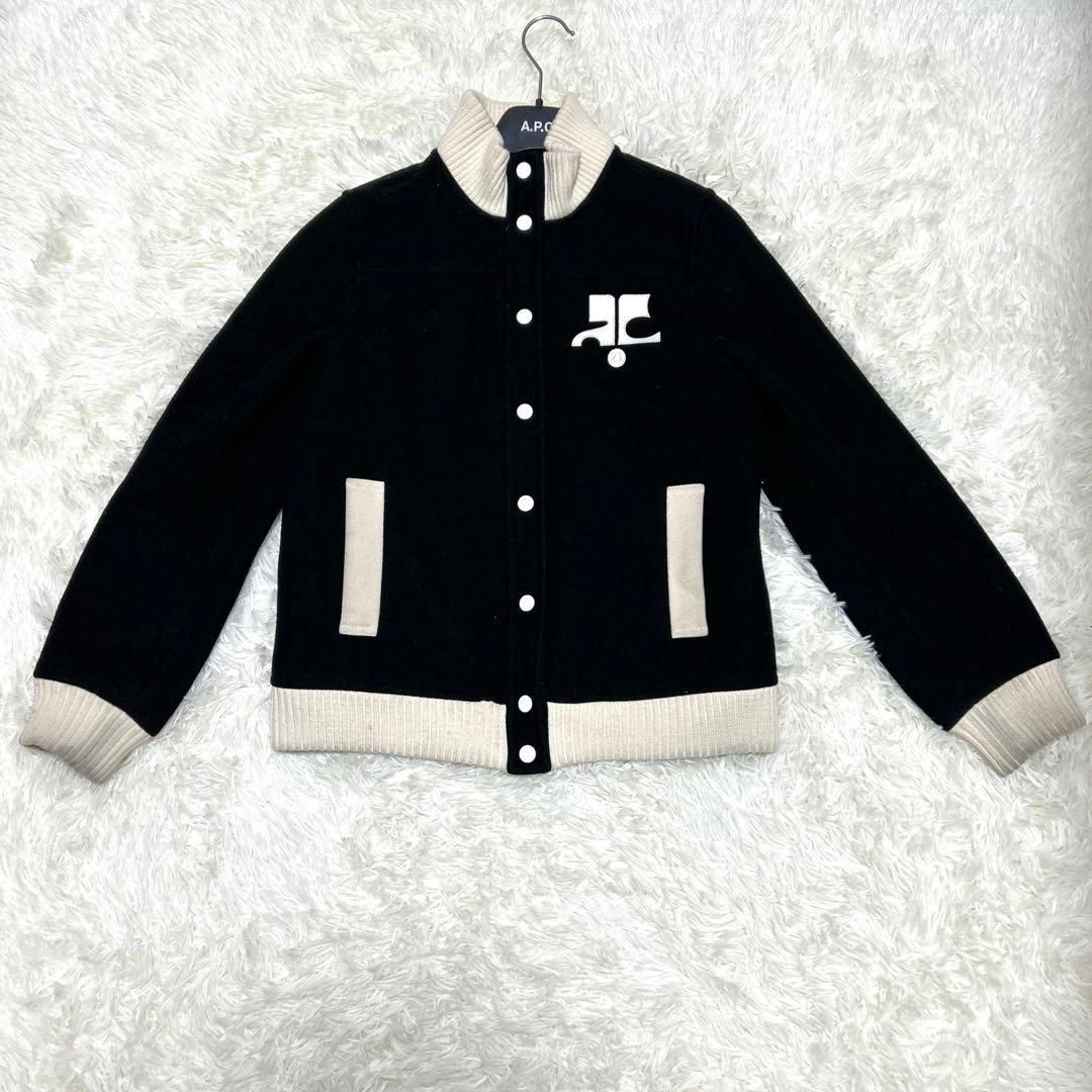 【希少】courrèges 21 スタジャン　ブルゾン　レディース　40 韓国