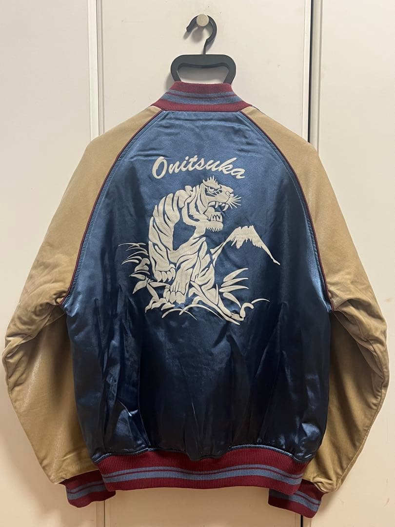 希少 美品 オニツカタイガー ベロア 刺繍スカジャン トートバッグ