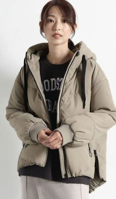 CLOVE フードミドルダウンブルゾン