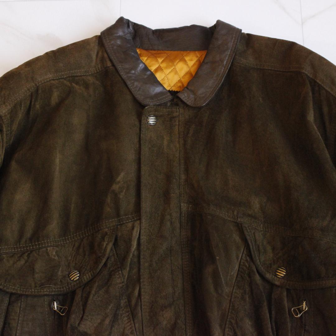 SAHARA WEAR vera pelle スエードブルゾン 3L カーキ