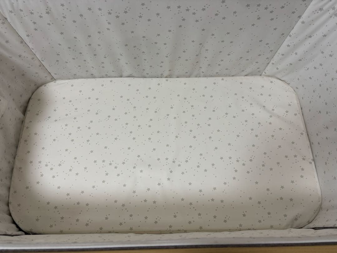 hzdmj 2024 ベビーベッド　ゆりかご　グレー